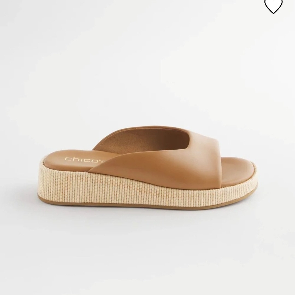 Chico's Brown Cognac Wedge Mules - Picture 2 of 4